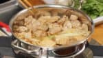 Flip the ingredients over and allow them to absorb the broth. The chicken easily becomes tough so avoid overcooking it.