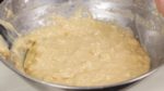 Mix the batter with minimal folding actions until all the flour is moistened. Make sure to avoid overmixing otherwise it will have a dense and firm texture.