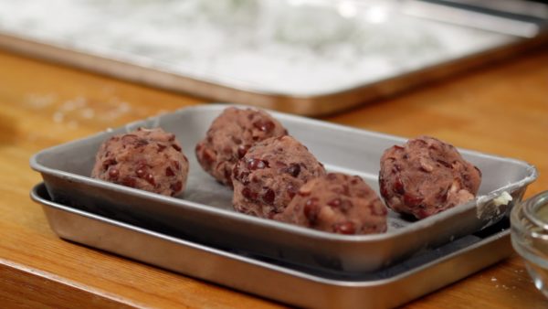 Remove the anko balls from the freezer.