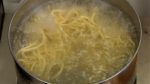 Let’s cook the noodles for tsukemen. Boil a generous amount of water in a large pot and drop in one bag of fresh ramen noodles at a time. The cooking time depends on the thickness of the noodles so follow the directions on the package.