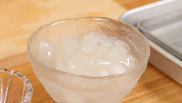 Place the strips into a bowl of ice water.
