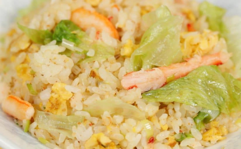 Crab Lettuce Chahan Recipe (Japanese Fried Rice) Cooking with Dog