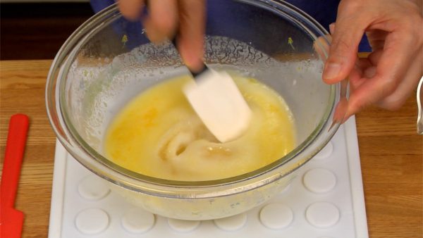 Remove the plastic wrap and mix with a spatula until smooth.