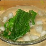 Quickly cool the spinach in ice water to help retain the color. Tightly squeeze out the excess water.