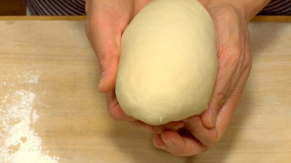 As shown in the video, the texture of the dough becomes smooth.