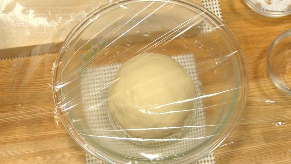 Shape it into a ball and replace the dough in the bowl. Cover the bowl with a plastic wrap.