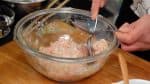 When it begins to boil, cook the chicken meatballs also known as Tori Dango.
