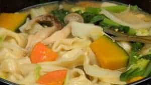 Hoto Noodle Soup Recipe (Flat Noodles and Vegetables Stewed in Miso Soup)