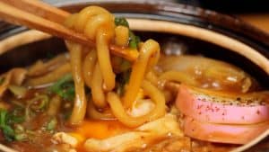 Miso Nikomi Udon Recipe (Udon Noodles Simmered in Miso Broth with Chicken and Vegetables)