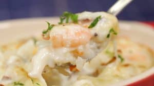 Seafood Doria Recipe (Baked Creamy White Sauce Poured over Rice)