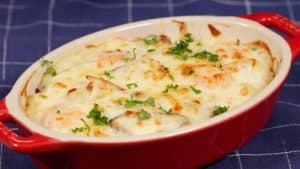 Read more about the article Seafood Doria Recipe (Baked Creamy White Sauce Poured over Rice)