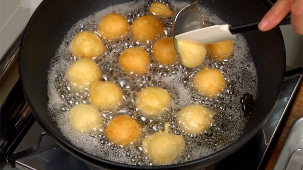 Each dough ball will eventually become the size of a ping-pong ball.
