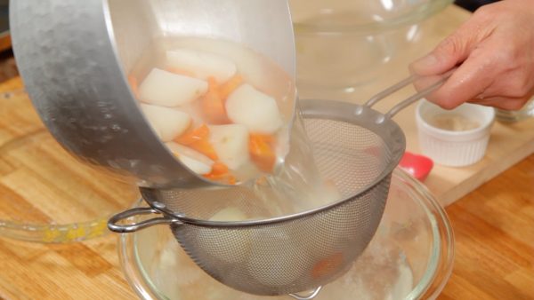 Now, strain the potato with a mesh strainer.