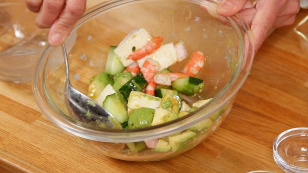 Place all the ingredients in a bowl and gently toss to coat with the dressing.