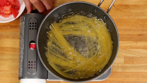Cook the pasta for 1 minute shorter than the time described on the package.