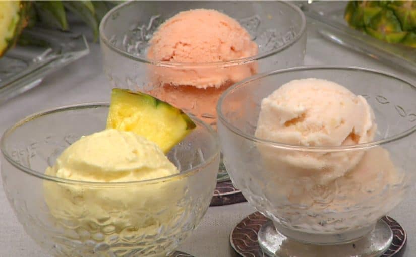 Pineapple Ice Cream Recipe (Homemade Fruit Ice Cream in a Food