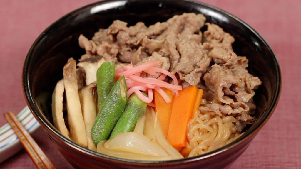 You are currently viewing Vegetable Gyudon Recipe (Beef Bowl with Vegetables and Mushroom)