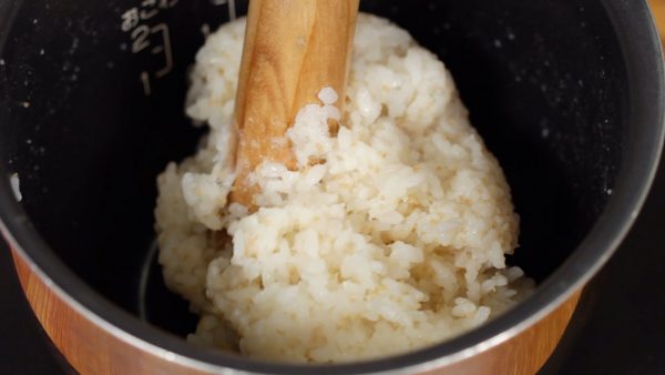 Kami rekomendasikan untuk menambahkan jenis butiran biji"an lainnya kedalam berasnya. Kami mencampur sedikit bayam kedalamnya. Hati" supaya tidak menggores bagian dalam wadah rice cookermu.