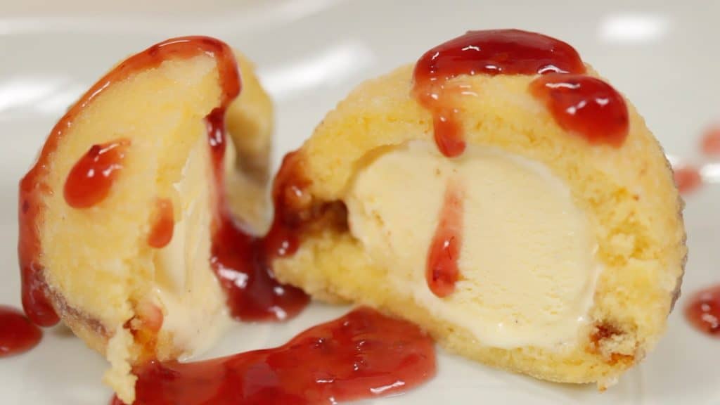 You are currently viewing Ice Cream Tempura Recipe (Fried Ice Cream Wrapped with Castella Cake)