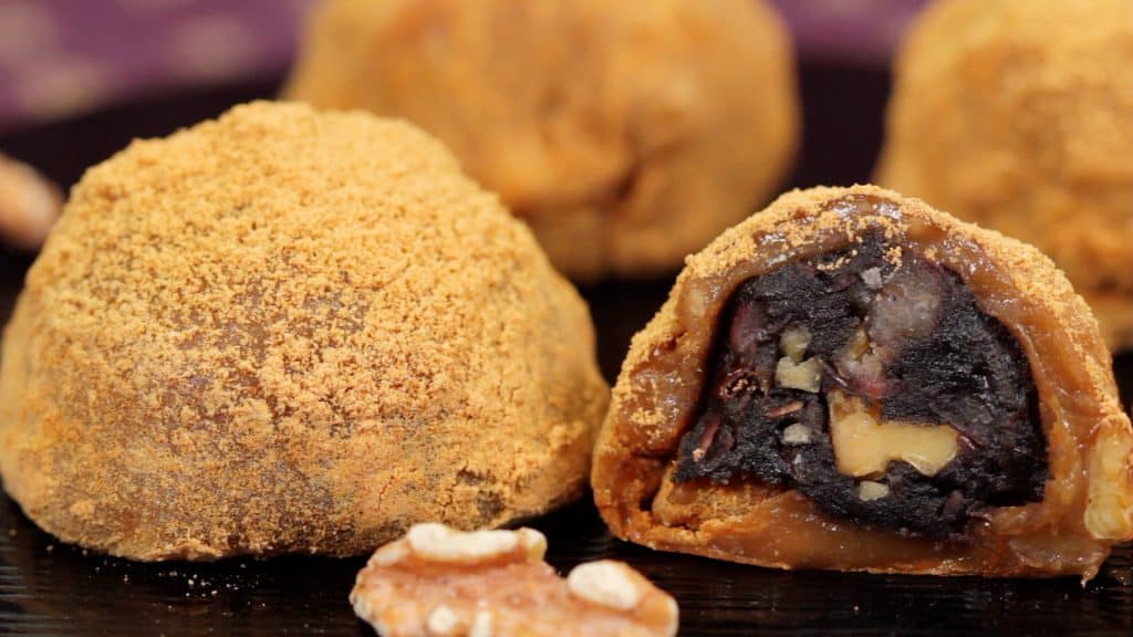 You are currently viewing Walnut Daifuku with Sweet Sesame and Bean Paste Filling Recipe