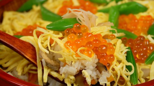 The name Chirashizushi comes from the word Chirashi which literally means scattered. It is often served to celebrate special events especially Hinamatsuri, Girls' Day on March 3rd annually.