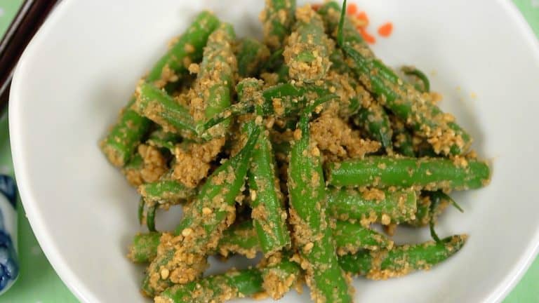 Ingen Gomaae Recipe (String Beans with Sesame Seasoning) - Cooking with Dog