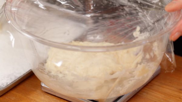 Cover the bowl with plastic wrap to keep the remaining dough from drying out. We recommend wrapping the other half of the dough while steaming.
