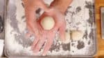 The thickness of the dough should be relatively thinner at the bottom and thicker at the top. This will help to cook the manju and make it rise evenly.