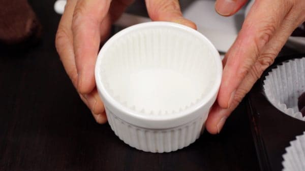 You can also bake it in a ramekin with the cupcake liner like this one.