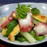 Octopus Scallion Karashi Sumisoae Recipe (Seafood and Vegetables Marinated in Vinegar and Miso)