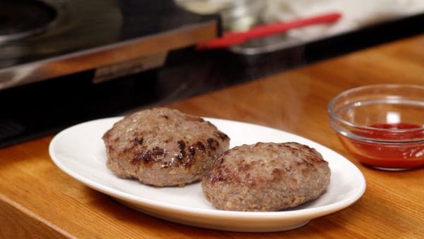 Turn off the burner and place the patties onto a plate.