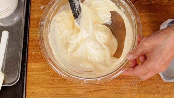 The milk should be thickened in this way before adding it to the batter, so that it blends easily and quickly.