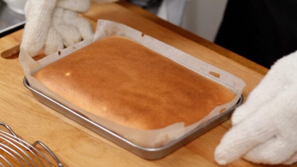 Remove and drop the entire tray once to release excess steam. This will help to prevent shrinkage.